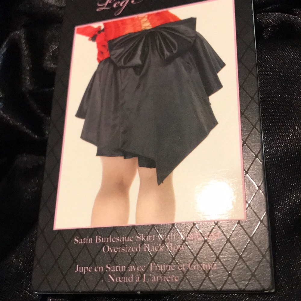 Satin Burlesque Skirt with Train & Large Bow Plus
